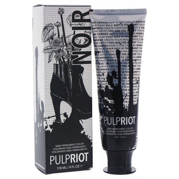 PulpRiot Semi-Permanent Hair Color, Noir Black, 4 Ounce, NIB, NIP - Picture 1 of 2